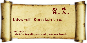 Udvardi Konstantina névjegykártya